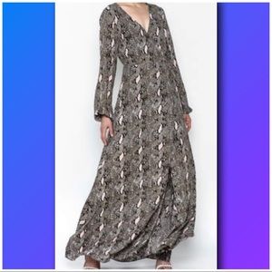 Snakeskin Maxi Wrap Dress by Buddy Love